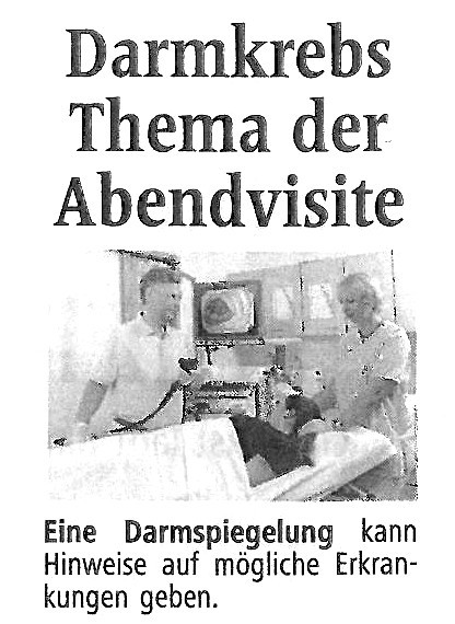 Darmkrebs: Thema der Abendvisite